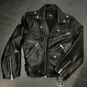 Zara Black Real Leather Jacket